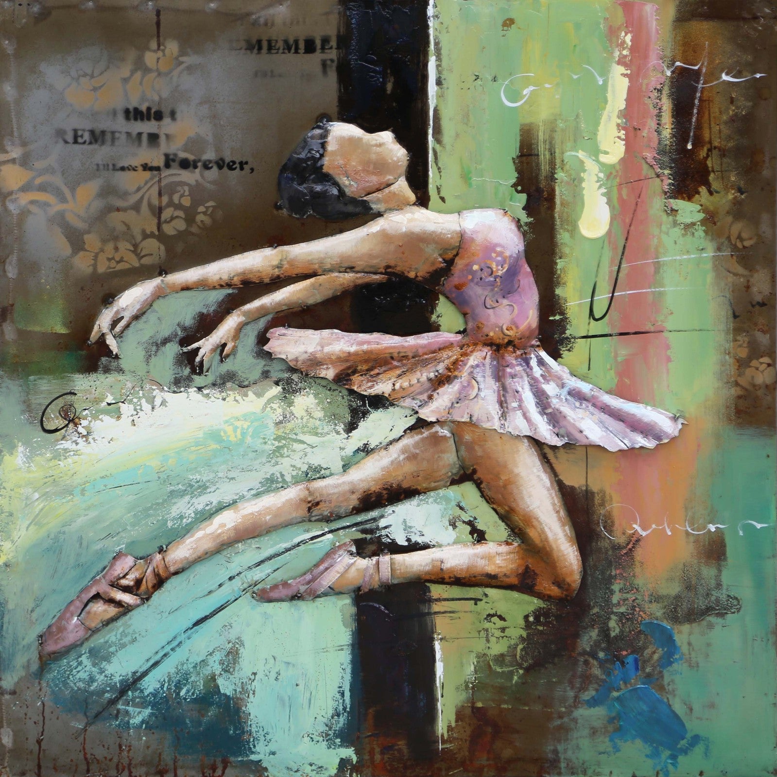Charming Ballerina Baby girl Nursery Decor Ballerina Wall Art 3-D Painting