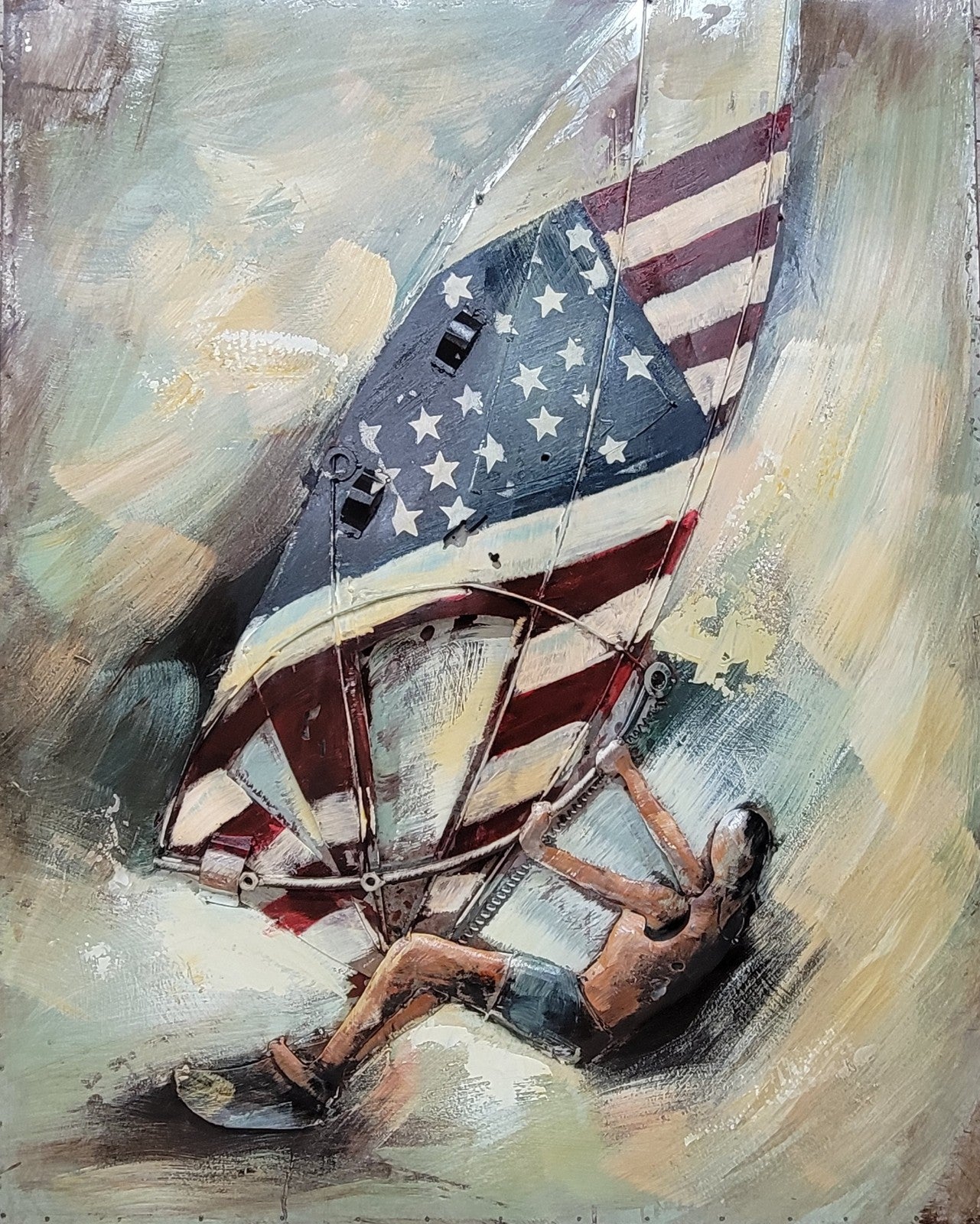 Sunset beauty 3D wallpaper windsurfing sailboat living Room Artwork Art