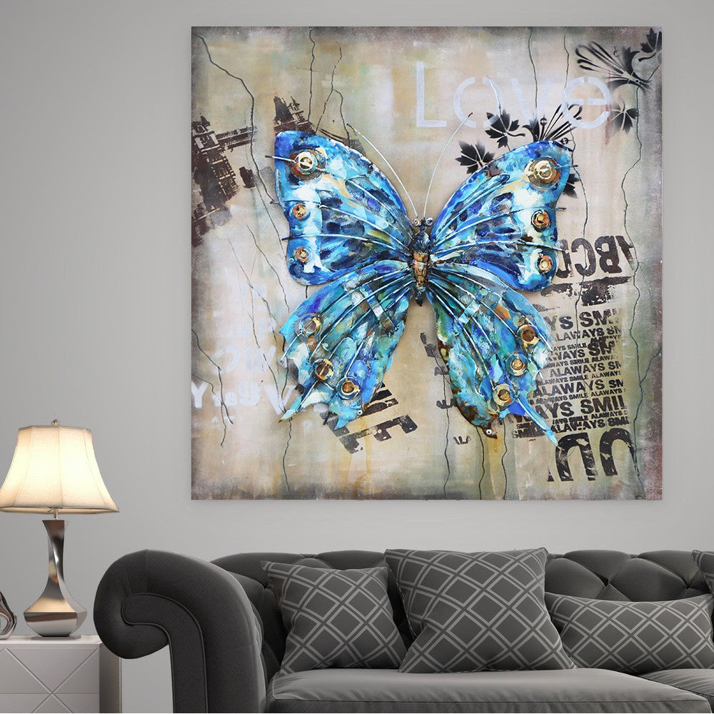 Butterfly Painting Canvas Extra Large Wall Art Canvas Abstract Artwork