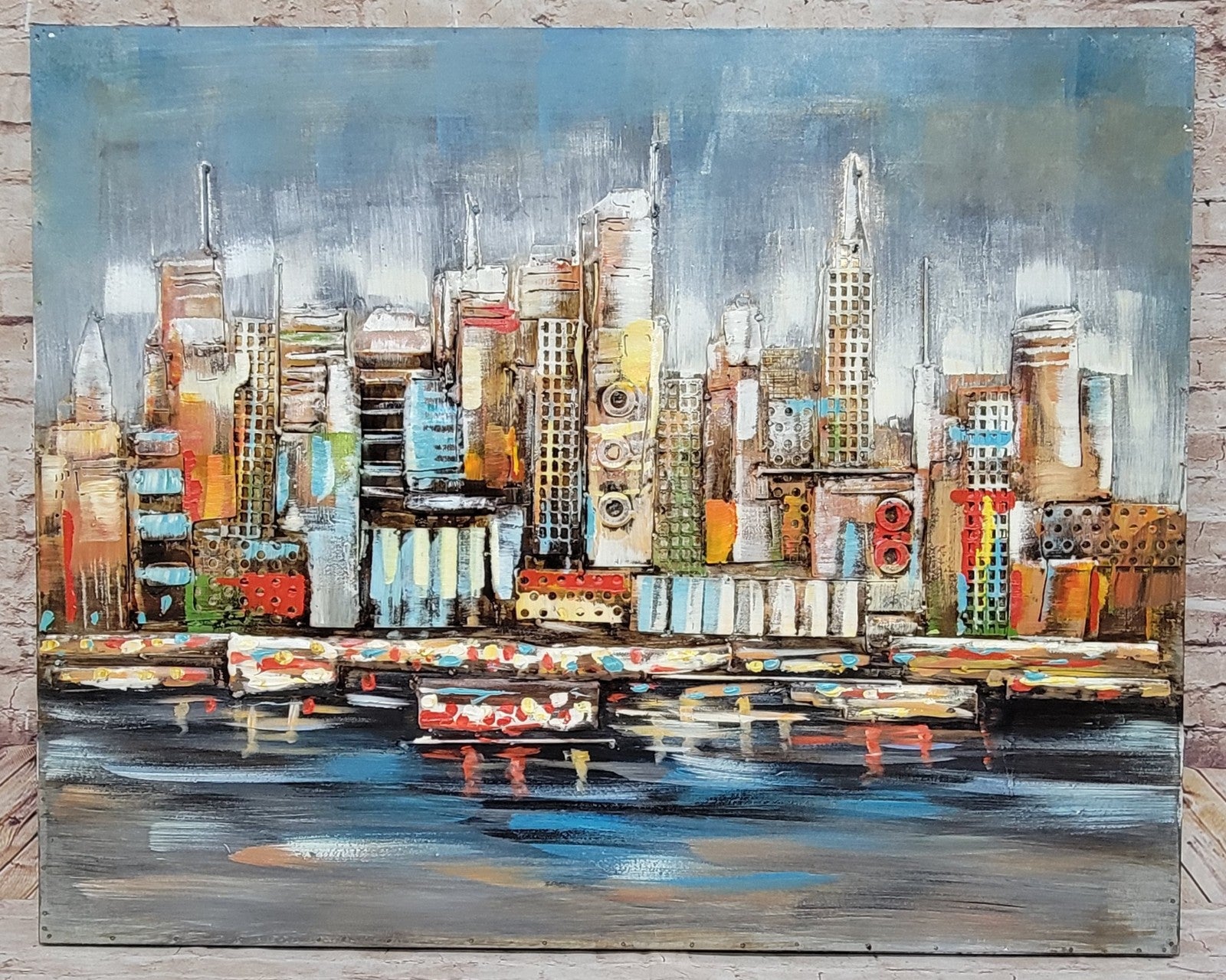 Designart New York City Manhattan Skyscrapers Cityscape Canvas Print - 32" X 40"