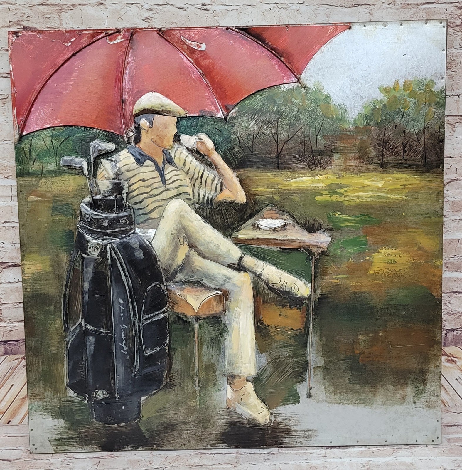 3D Golfer Painting wall art modern wall Art French home decor Indoor/Outdoor