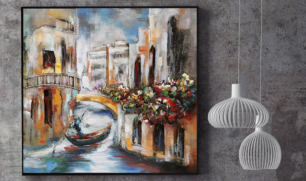 Romantic Venice Wall Art 3-D Painting Colorful Classic Fine Art Artwork
