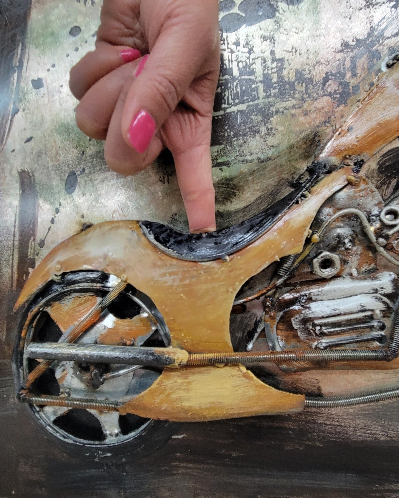 Home Decoration paintings art 3D custom vintage Motorcycle Bike wall Art Decor