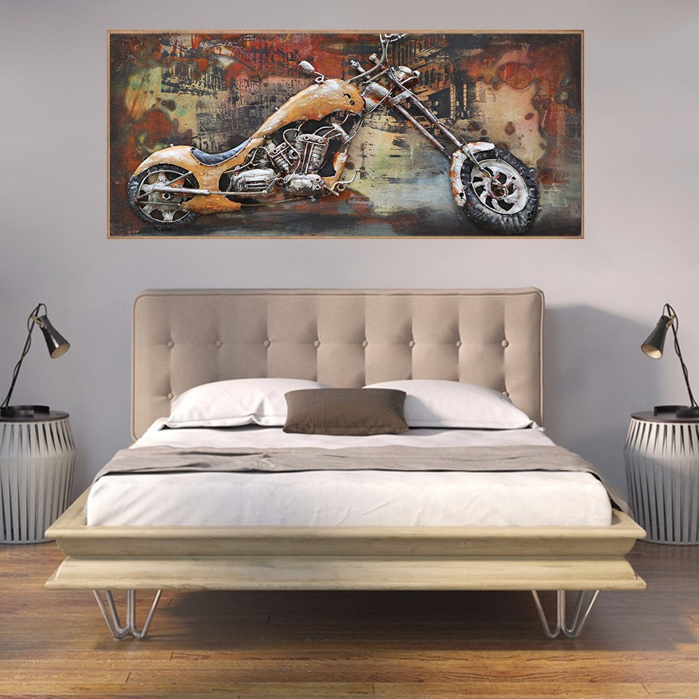 Home Decoration paintings art 3D custom vintage Motorcycle Bike wall Art Decor