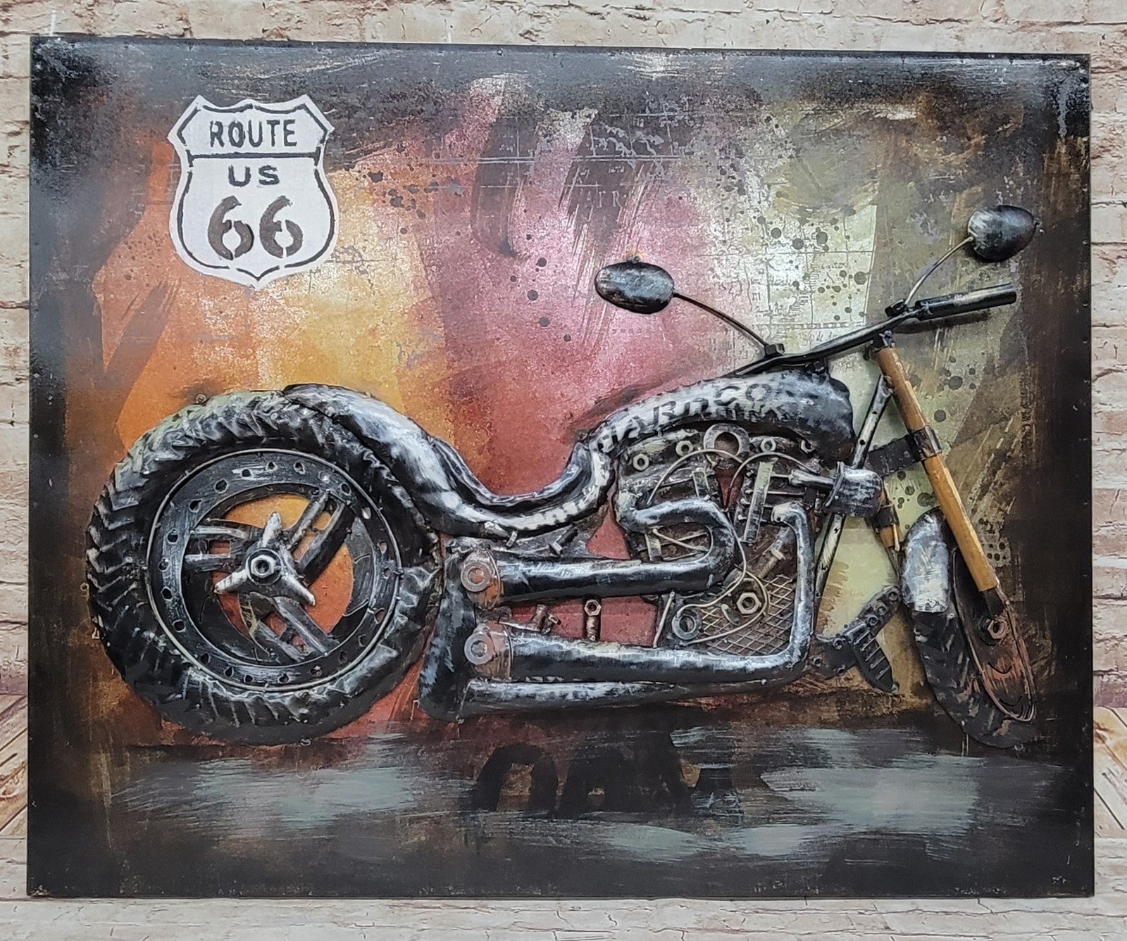 3D Wall Art, Motorcycle, Oil Painting Harley Davidson Bike Canvas Frame Sale