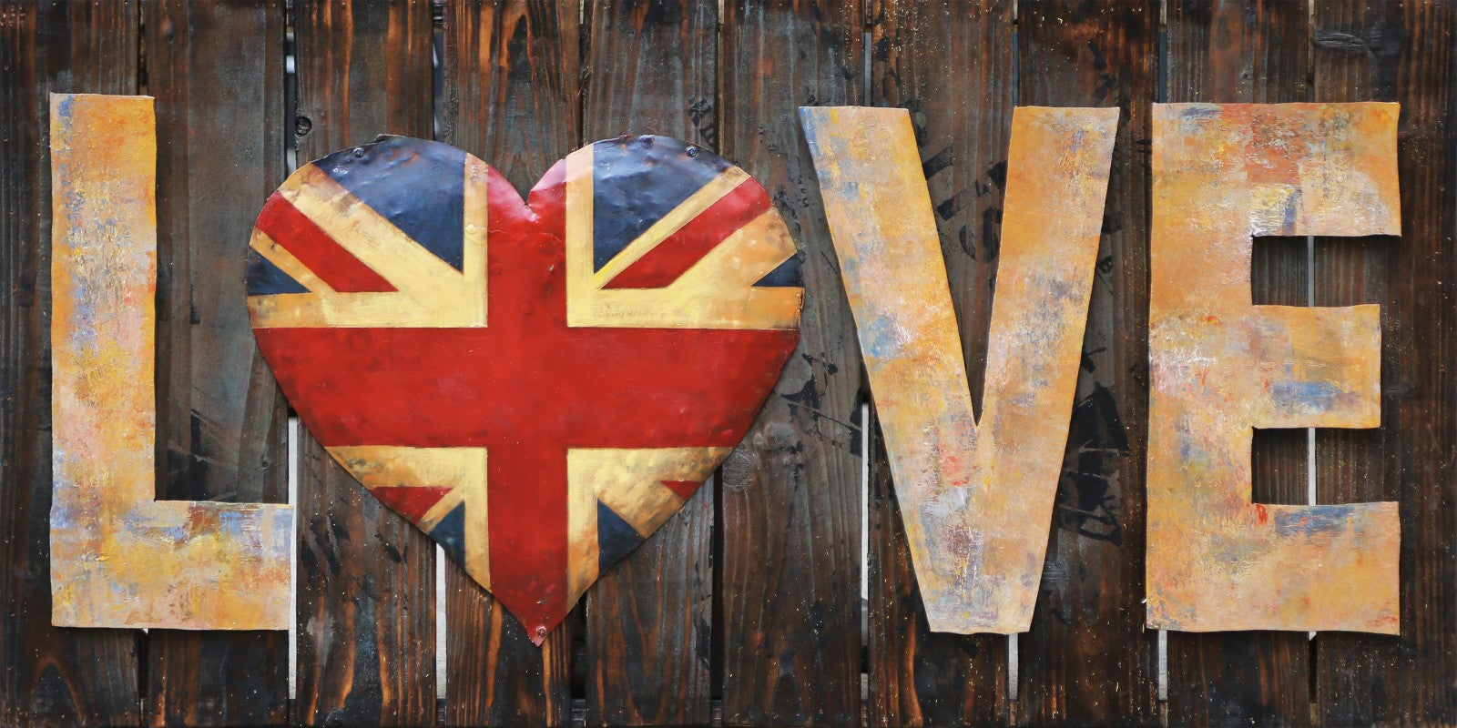 Original Acrylic Metal painting "Colours of Love" Home Office Decoration Sale