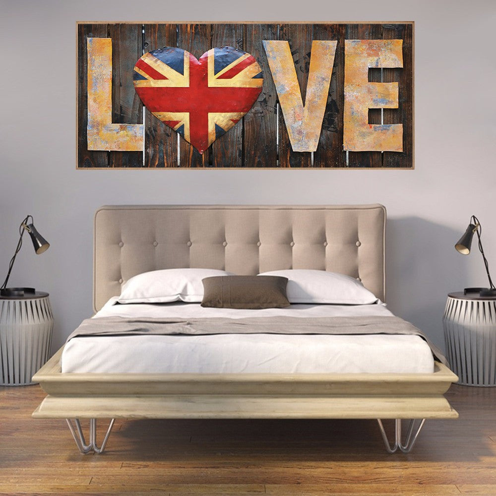 Original Acrylic Metal painting "Colours of Love" Home Office Decoration Sale