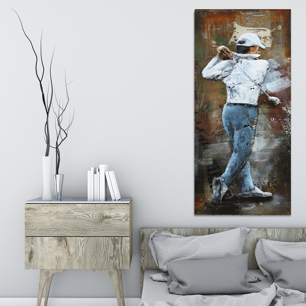 Hand Made Modern European wall Painting art 3d Metal Designer Rustic Sale