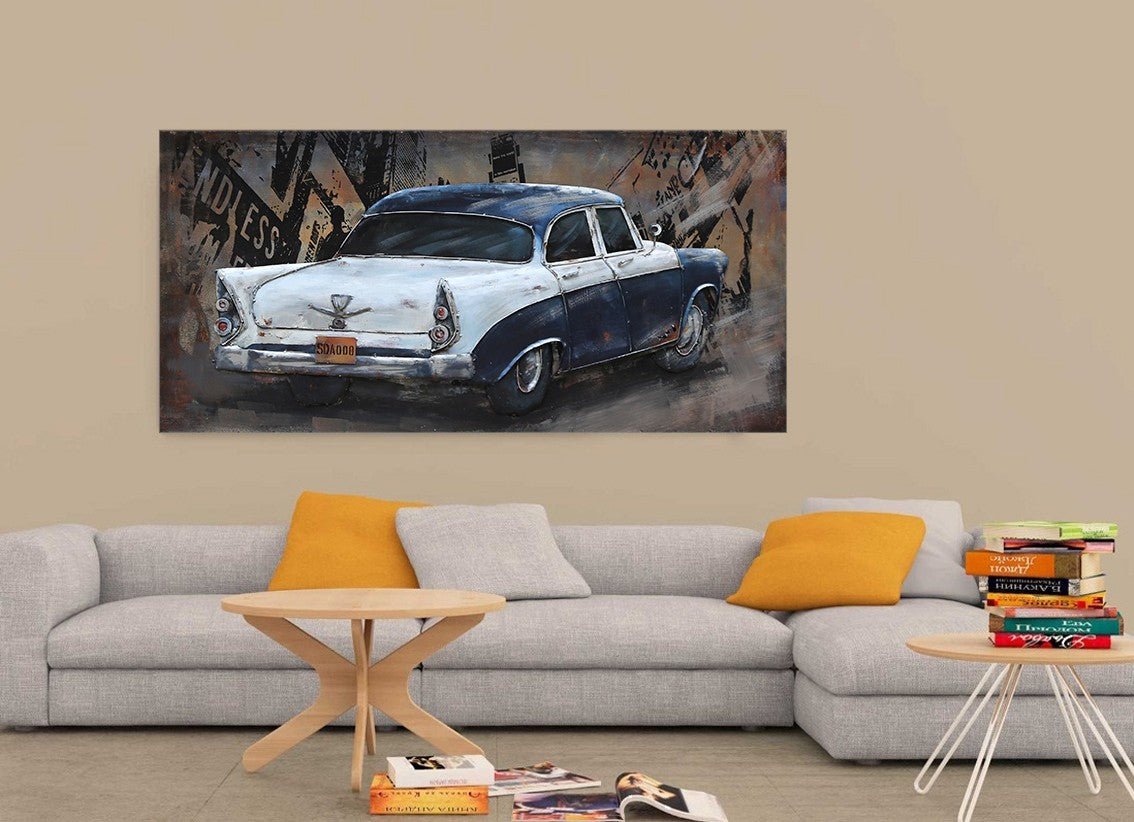 Rusty Canvas Wall Art: Old Var Drawing Paintings Metal 3D on Canvas Sale