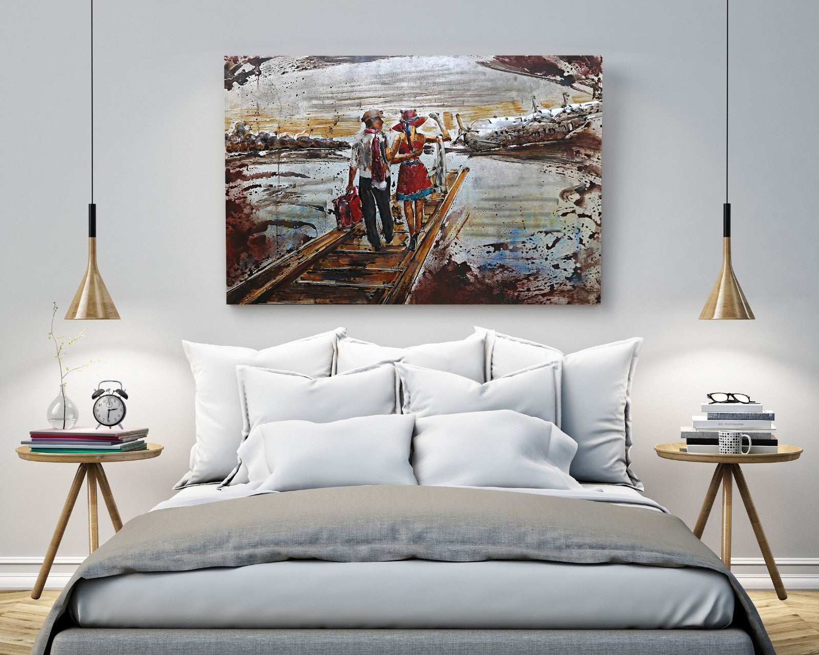 Hugging Couple Painting Romantic Wall Art Original Painting Love Couple Art