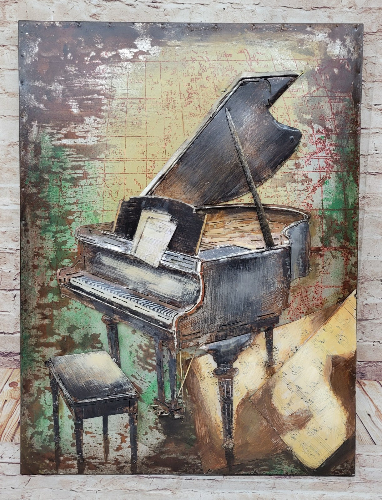 3D- Piano Oil Art Painting Piano Music Lover Perfect Gift Hand Made Artwork
