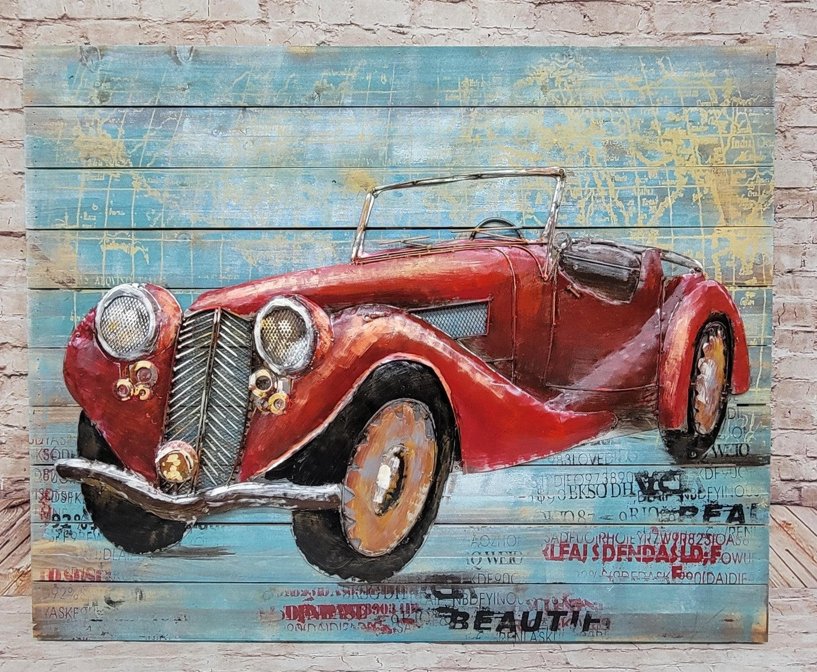 3D Classic Car Vintage Garage Art Wall Murals Wallmount Decoration Decor