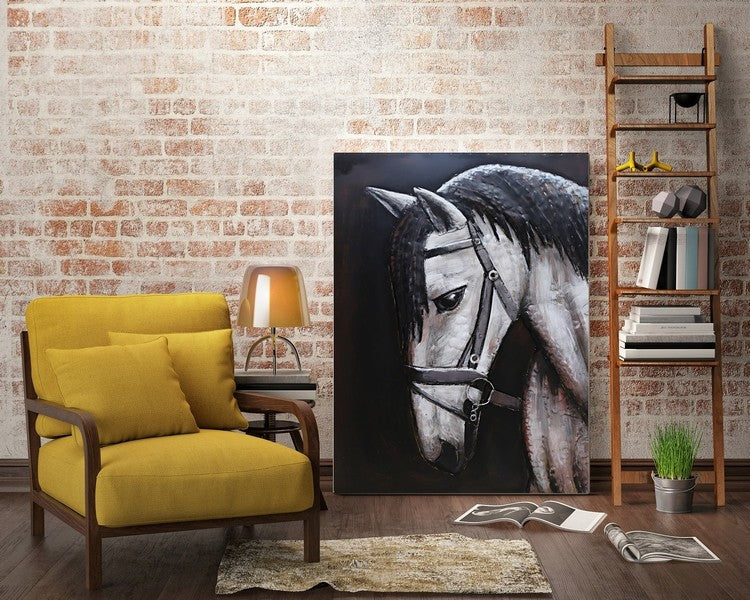 European Bronze Finery Golden Horse Hand Painted 3D Metal Wall Art Sale