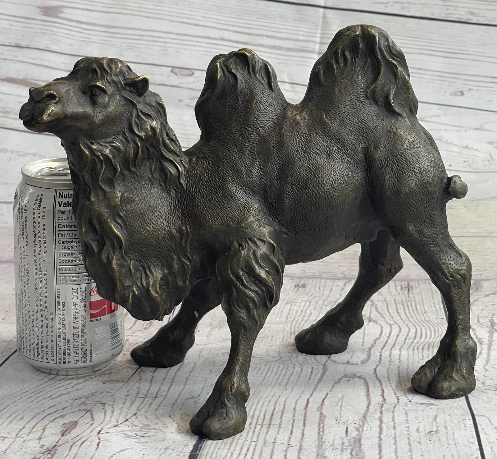 Metal Craft Big Size Bronze Standing Camel Sculpture Brass Animal Statue 4 Sale