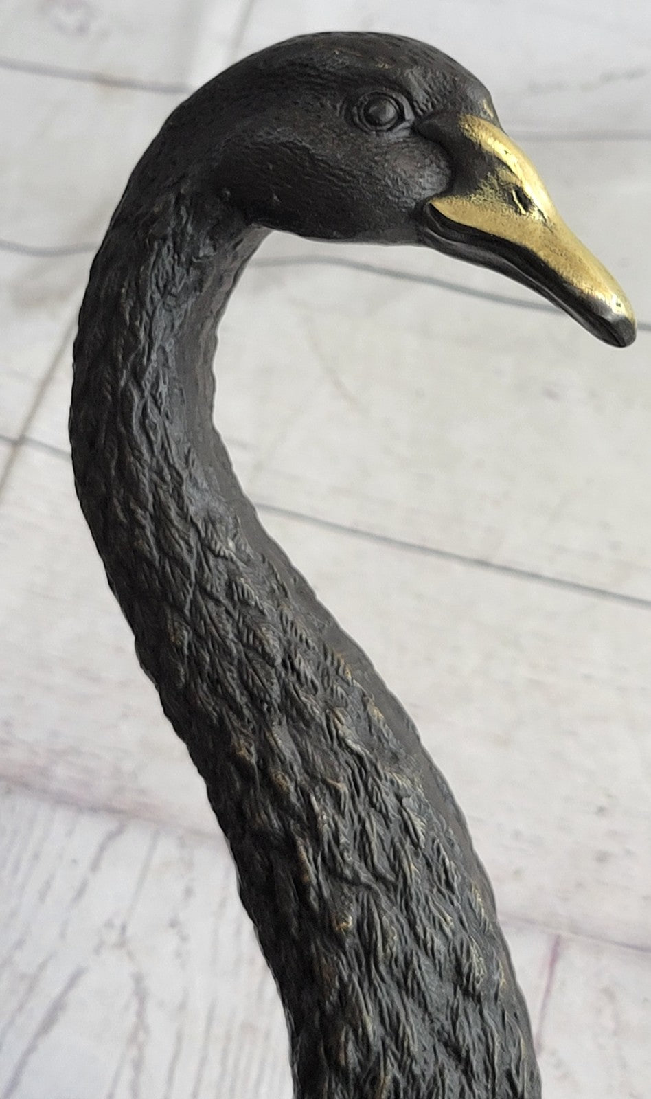 Swan Geese Backyard Pond Bird Lover Gift Art Bronze Marble Statue Sculpture