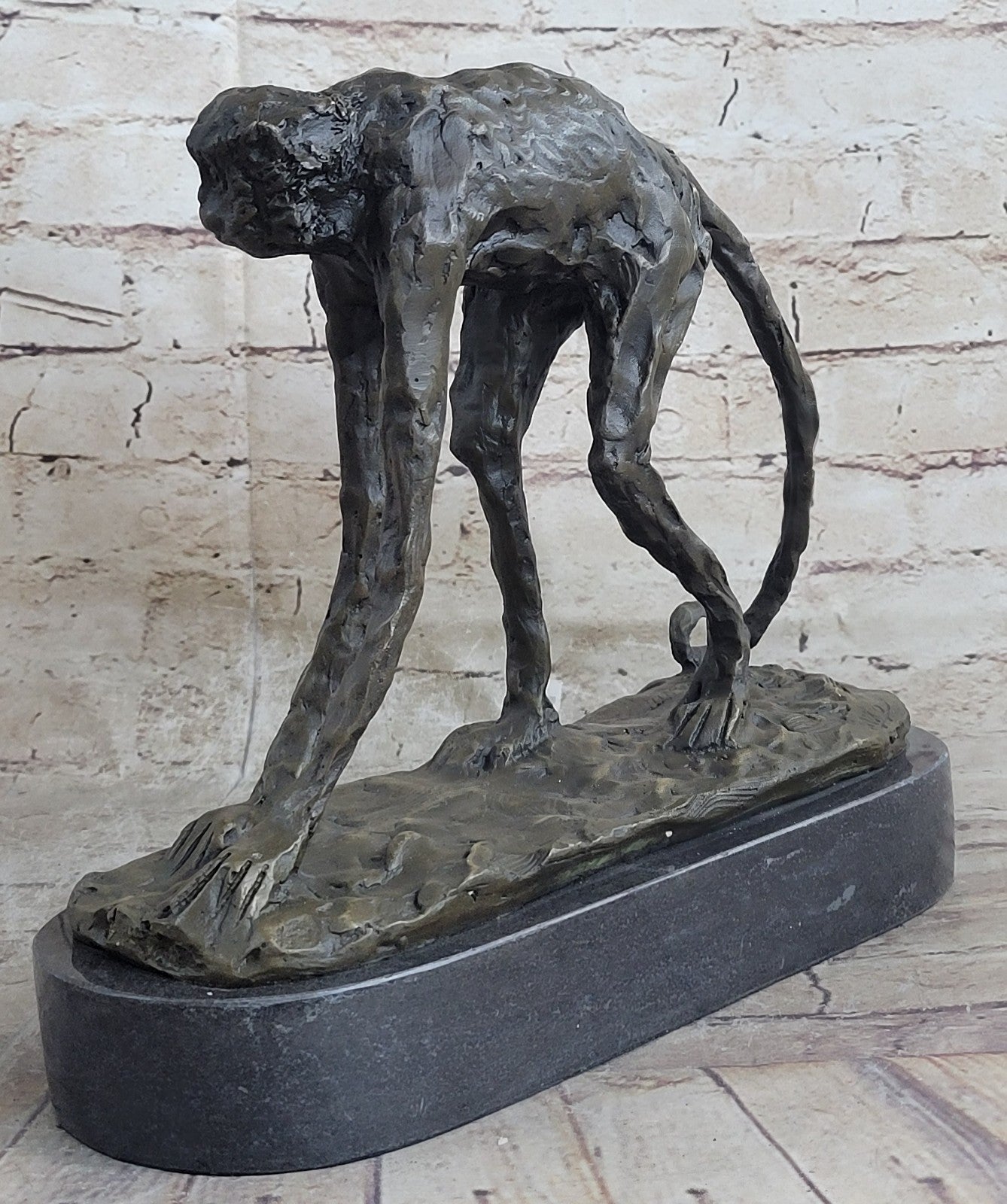 Very Nice Vintage Signed Milo Original Bronze Monkey Sculpture Lost Wax Method