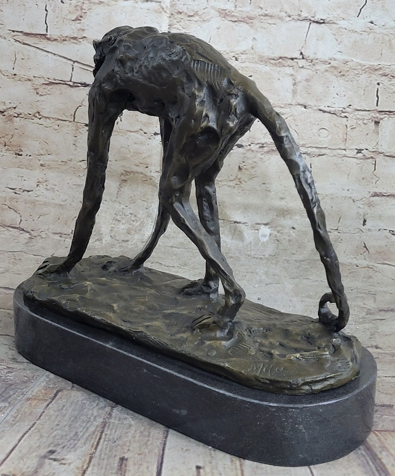 Very Nice Vintage Signed Milo Original Bronze Monkey Sculpture Lost Wax Method