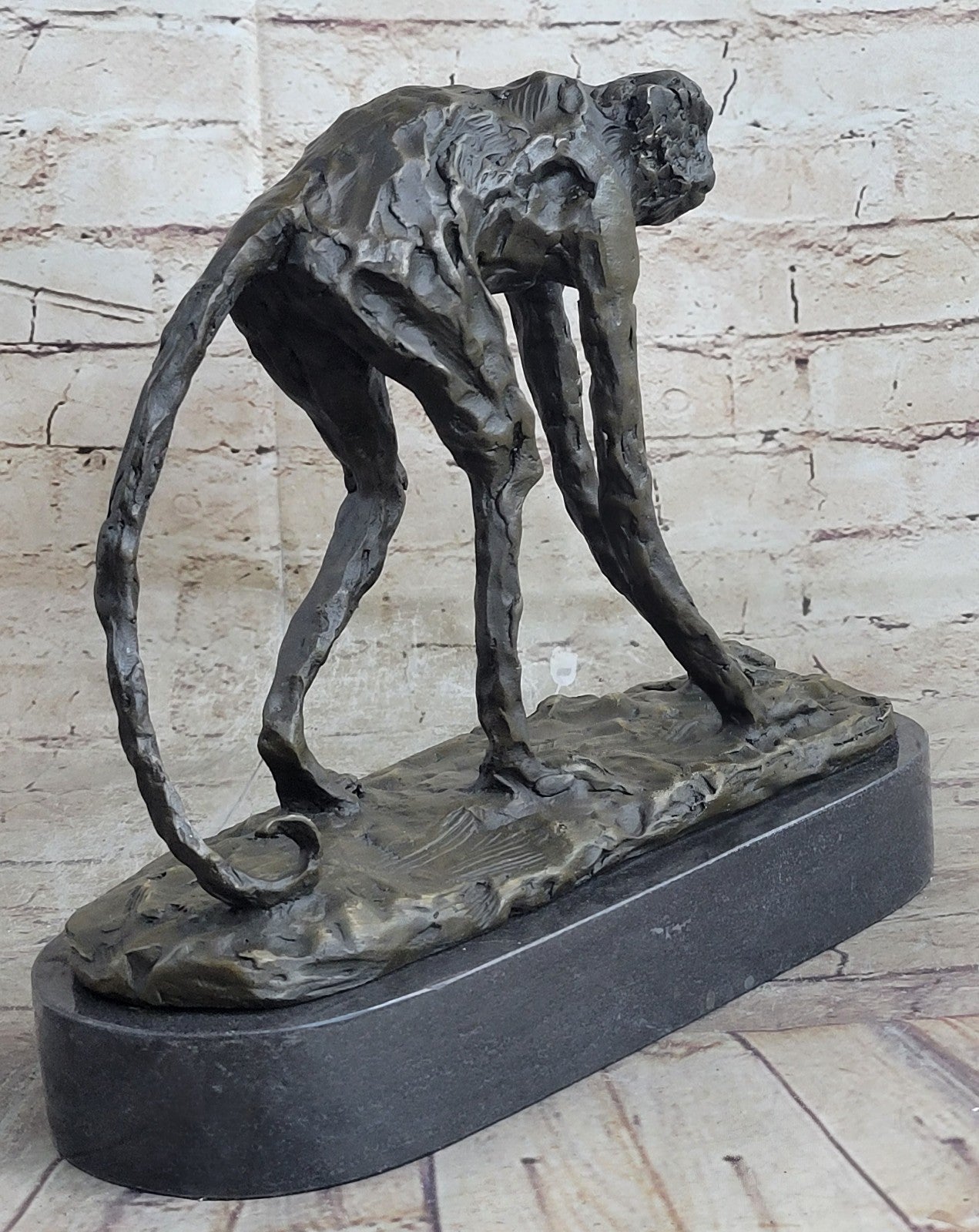 Very Nice Vintage Signed Milo Original Bronze Monkey Sculpture Lost Wax Method