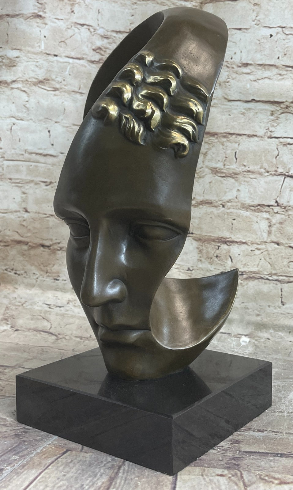 Bronze abstract statue Male Dali head bronze sculpture people face 100% bronze