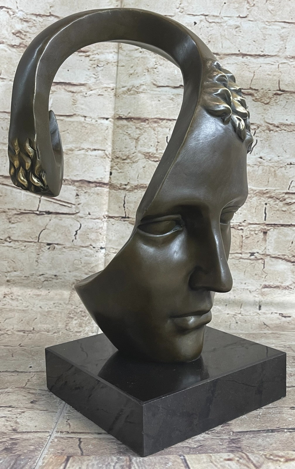 Bronze abstract statue Male Dali head bronze sculpture people face 100% bronze