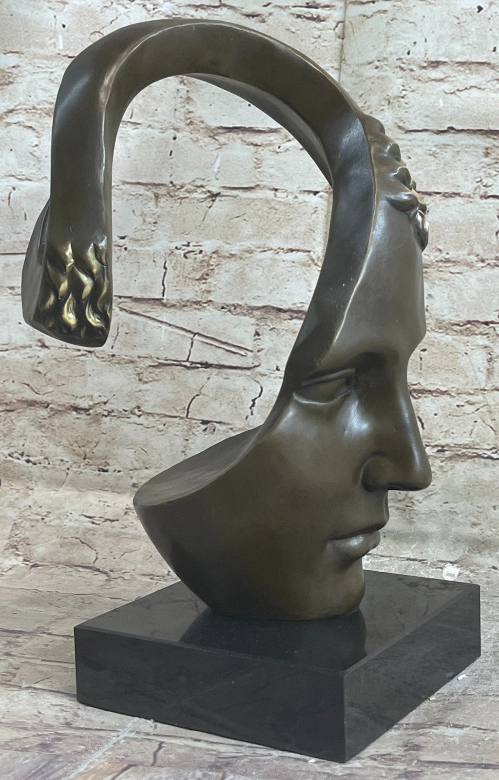 Bronze abstract statue Male Dali head bronze sculpture people face 100% bronze