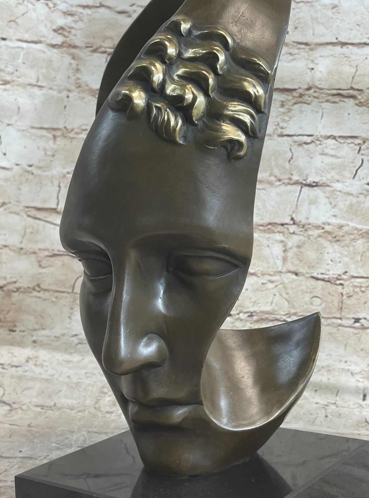 Bronze abstract statue Male Dali head bronze sculpture people face 100% bronze