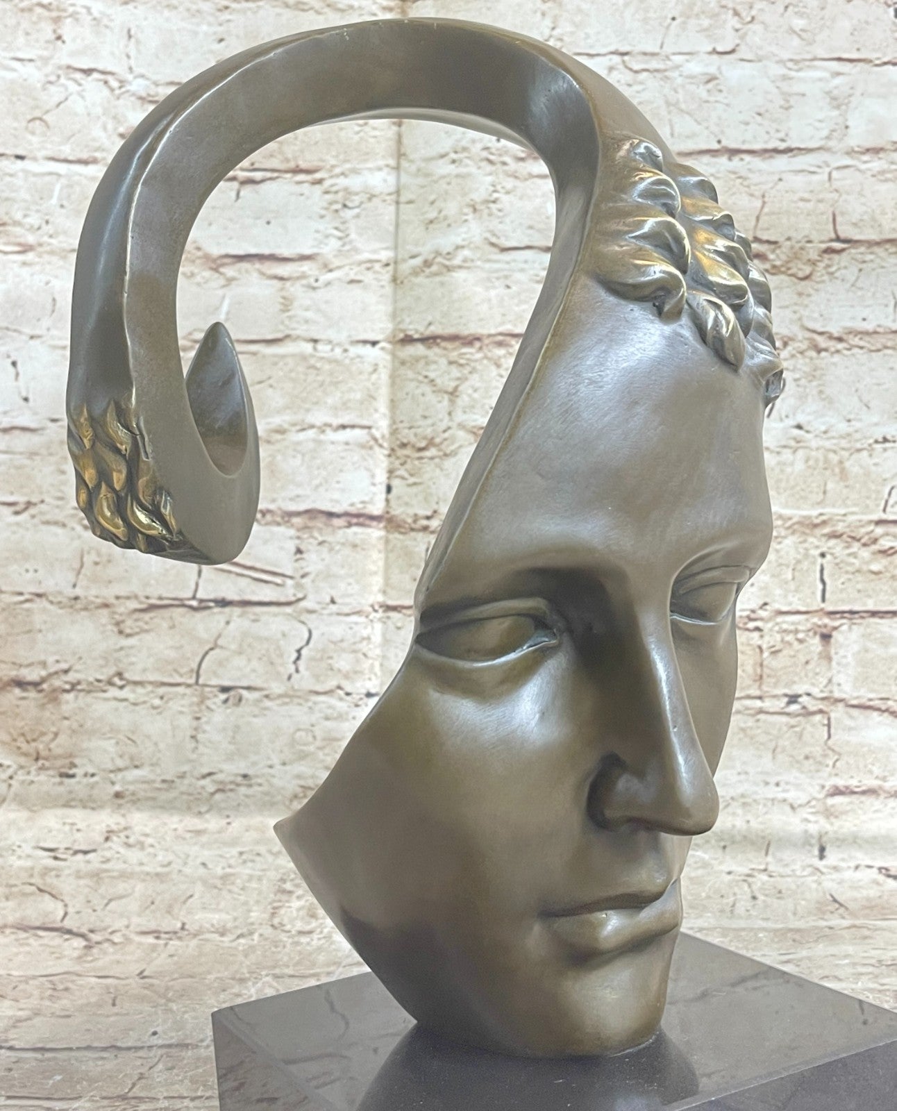 Bronze abstract statue Male Dali head bronze sculpture people face 100% bronze