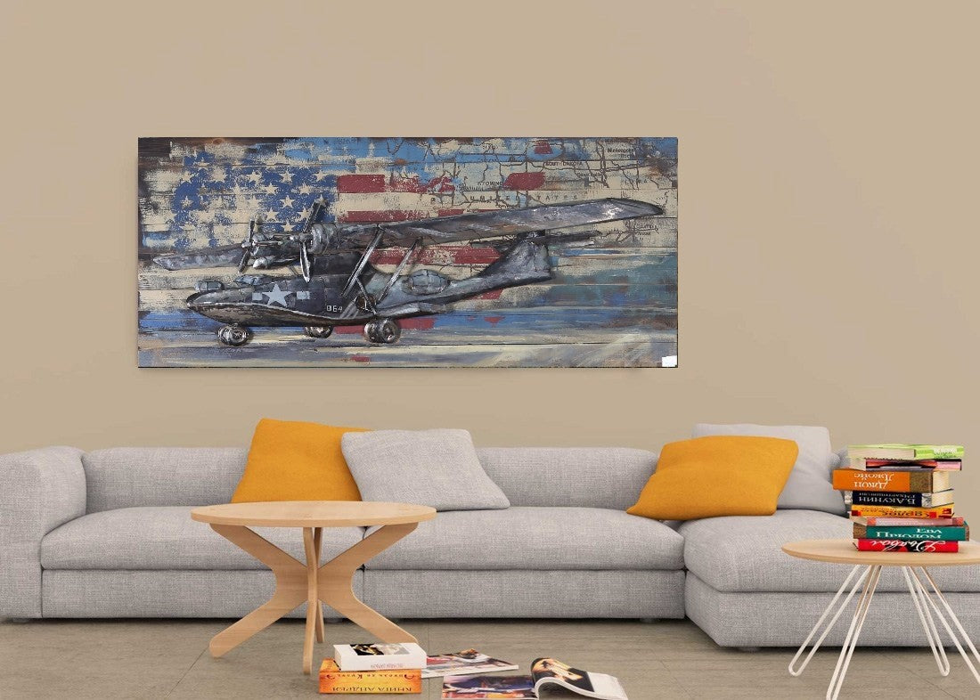 Customer`s Favorite item galvanized metal airplane home decor 3d airplane metal art