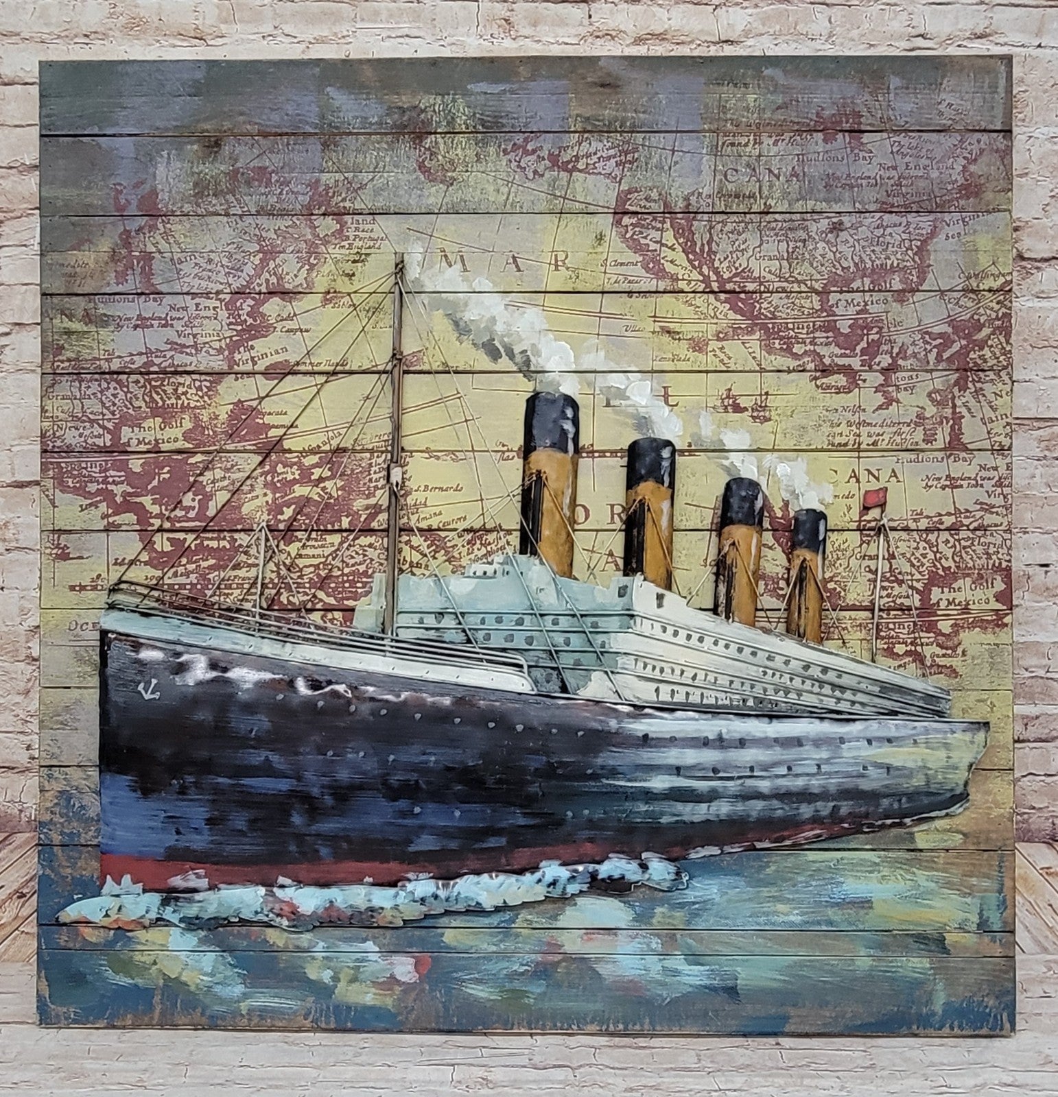 American 3D Metal Art - 100% Handmade Metal Unique Wall Art - Stereo-graph Oil Painting
