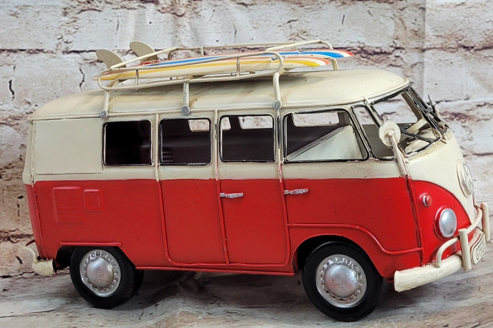 Handmade Metal Bus Model Vintage Decoration 1966 Volkswagen Mini Bus Decorative