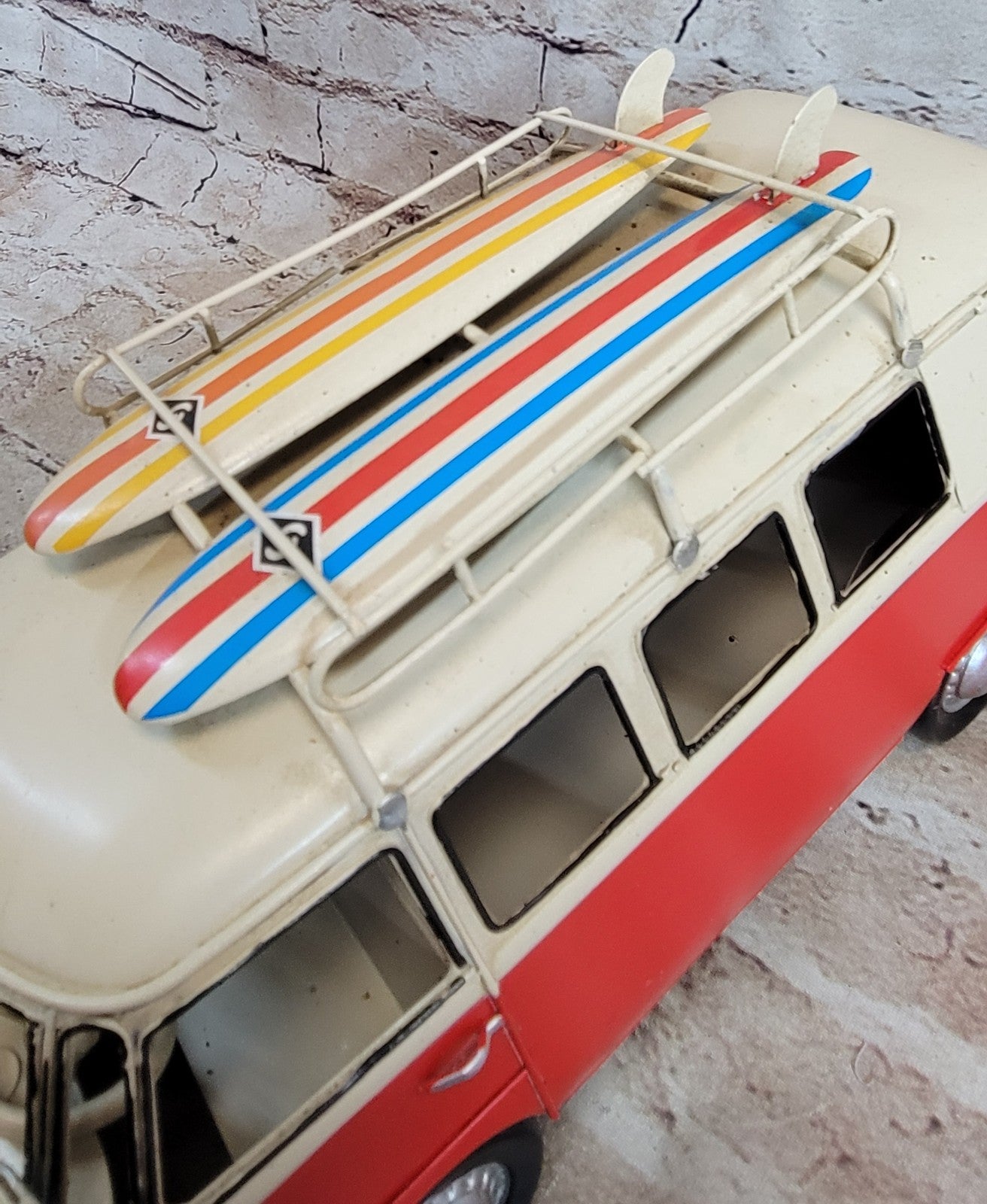 Handmade Metal Bus Model Vintage Decoration 1966 Volkswagen Mini Bus Decorative