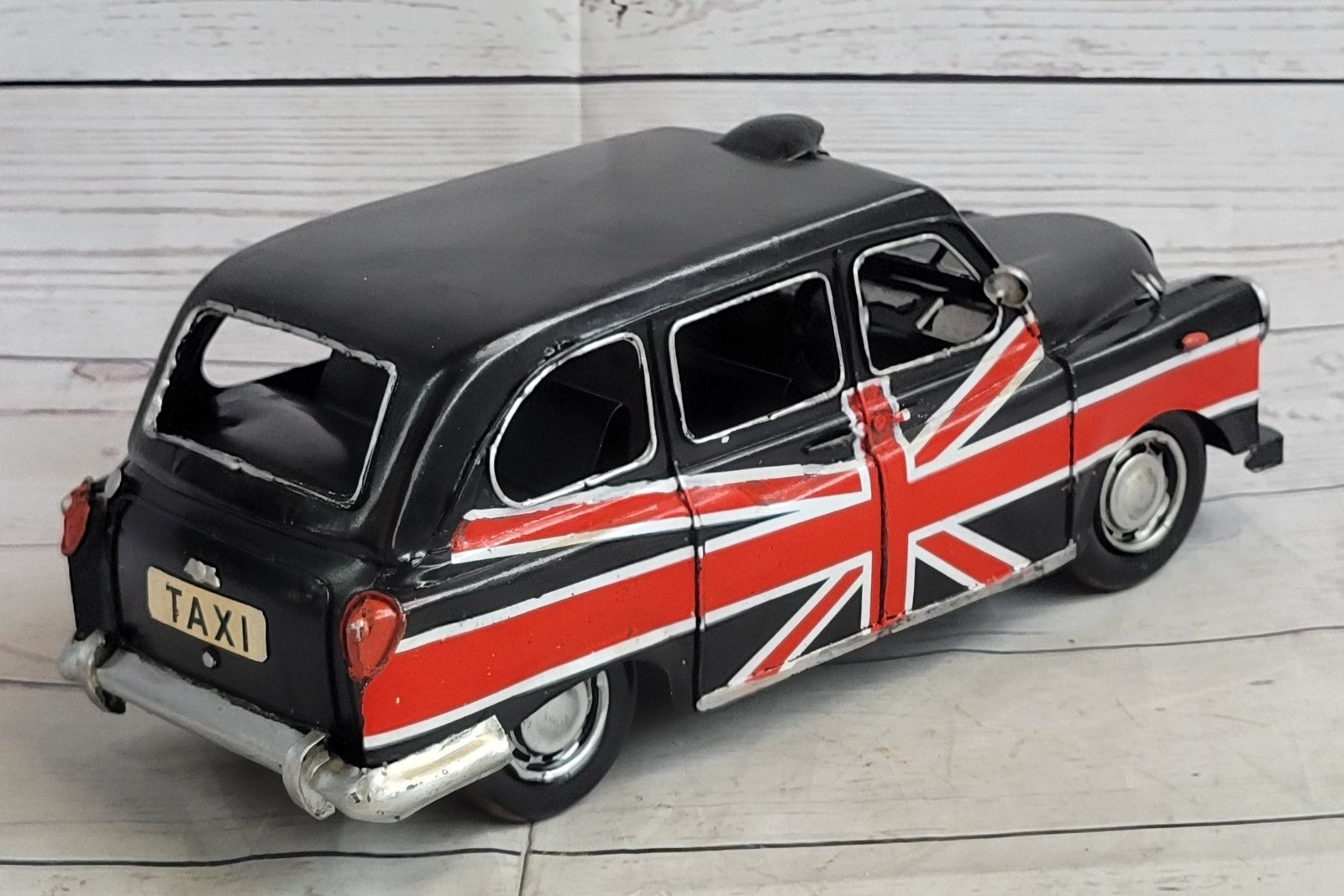 European Bronze Finery 1:12 Scale 1966 Austin with GB flag Tinplate Model Decor