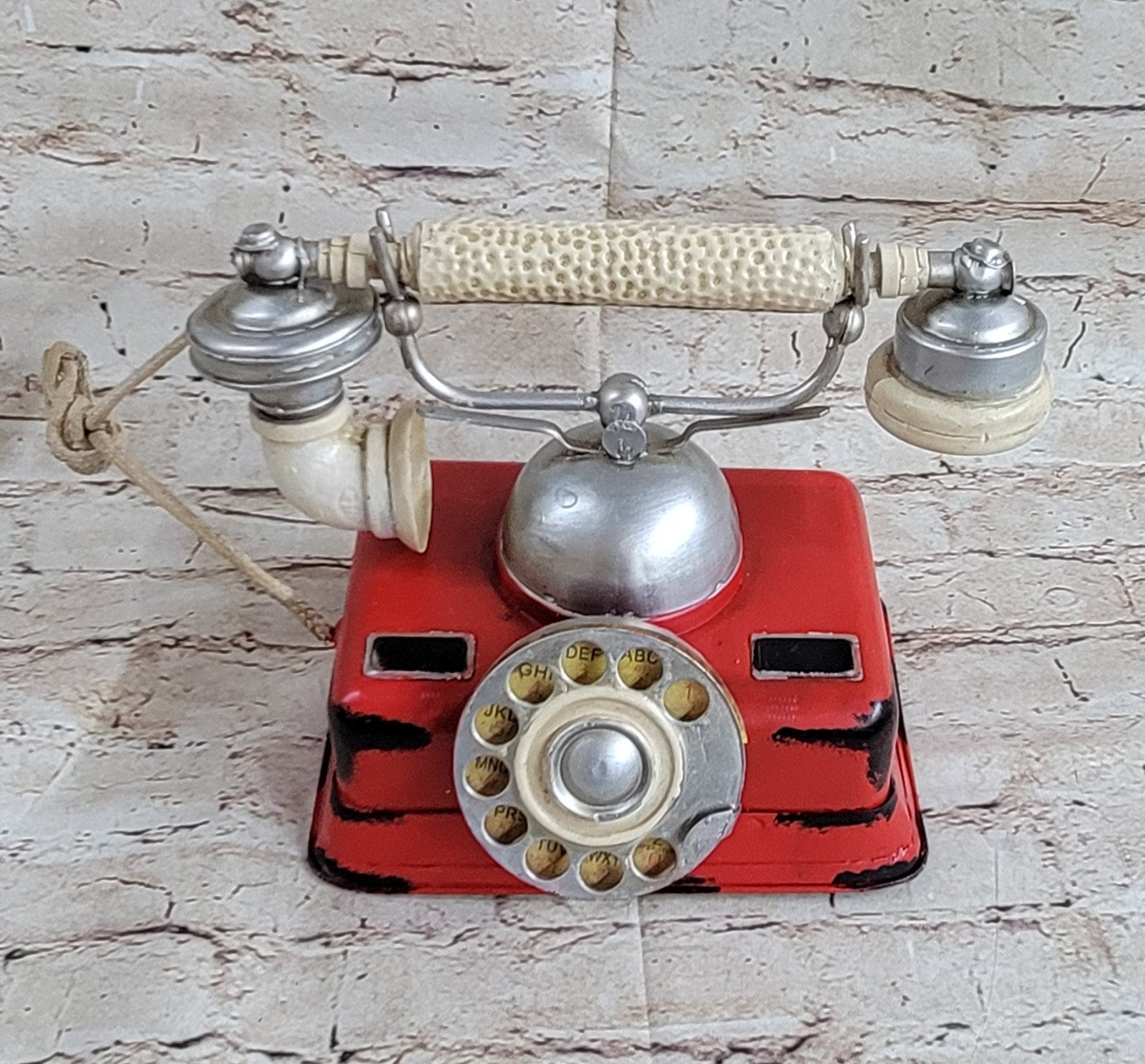 Rotary Dial Telephone Vintage Handset Phone Res Metal For Home Office Classic