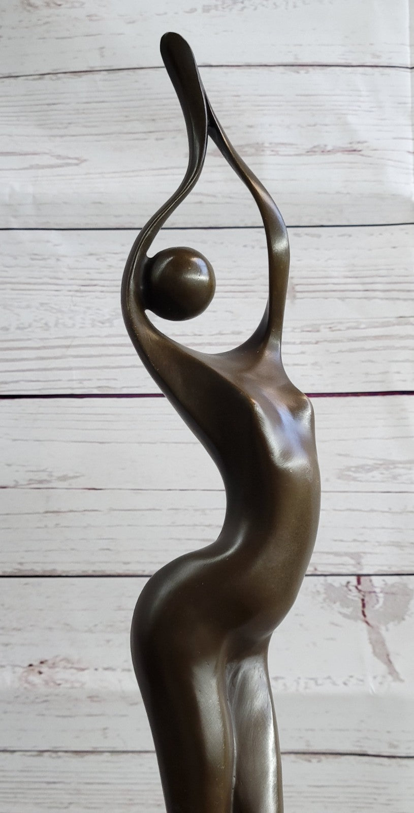 Artistic Mid Century Bronze Sculpture: Large 21.5" Female Figure, Modern Office Decoration