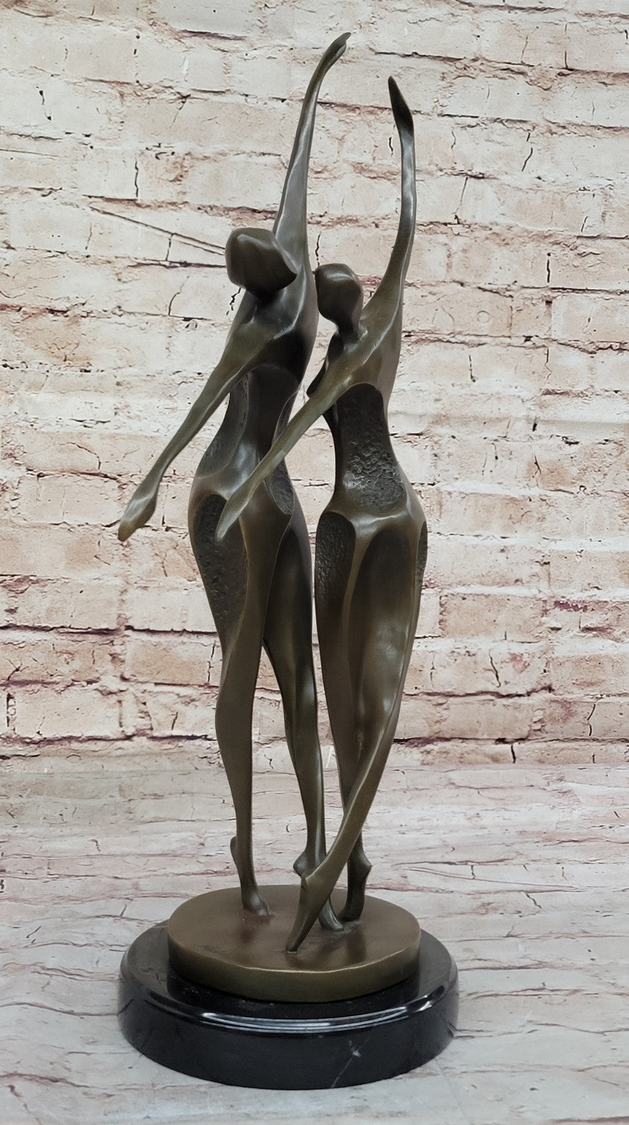 Unique Abstract Midcentury Art - Two Dancer Modern Bronze Statue by Milo