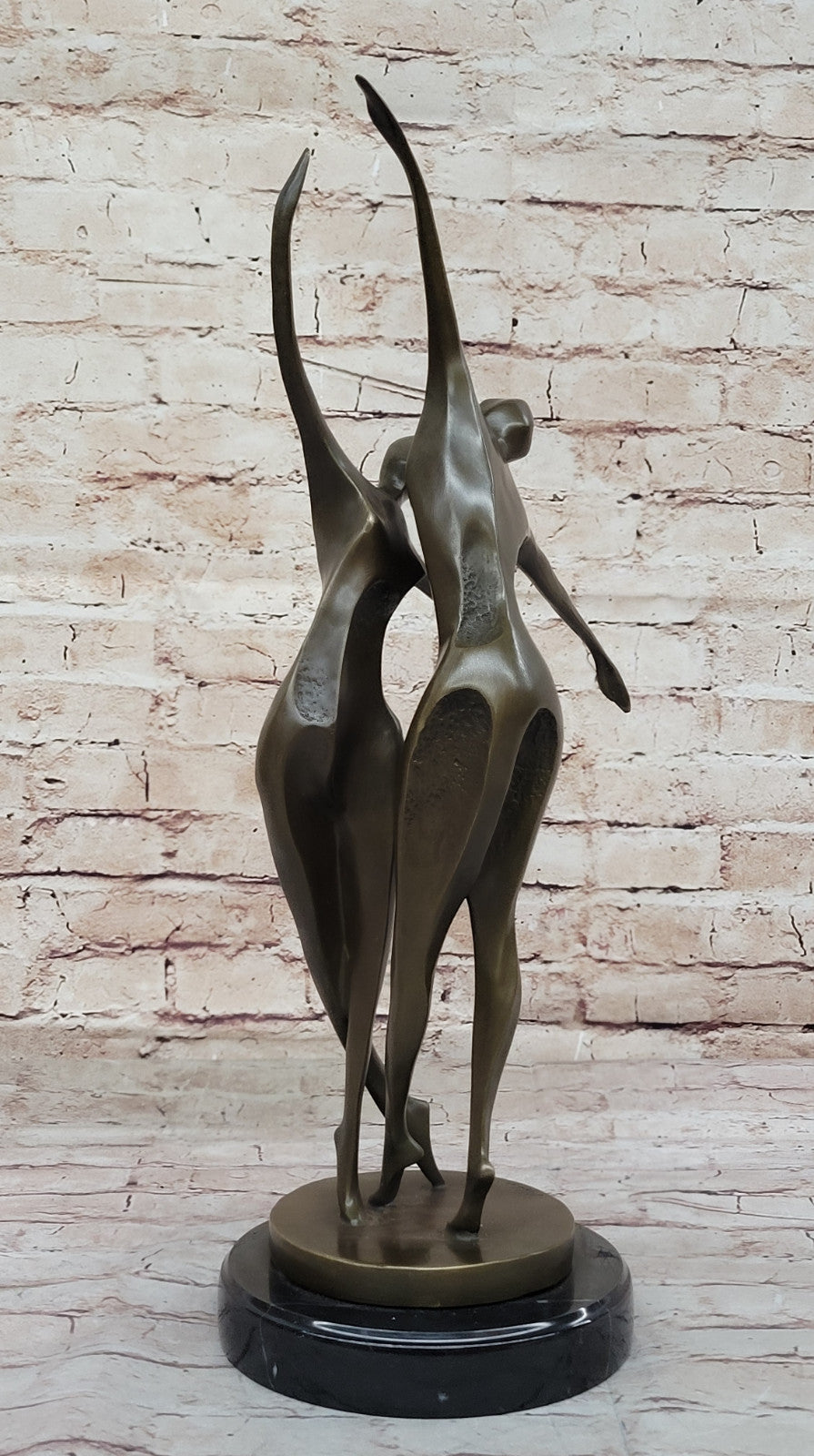Unique Abstract Midcentury Art - Two Dancer Modern Bronze Statue by Milo