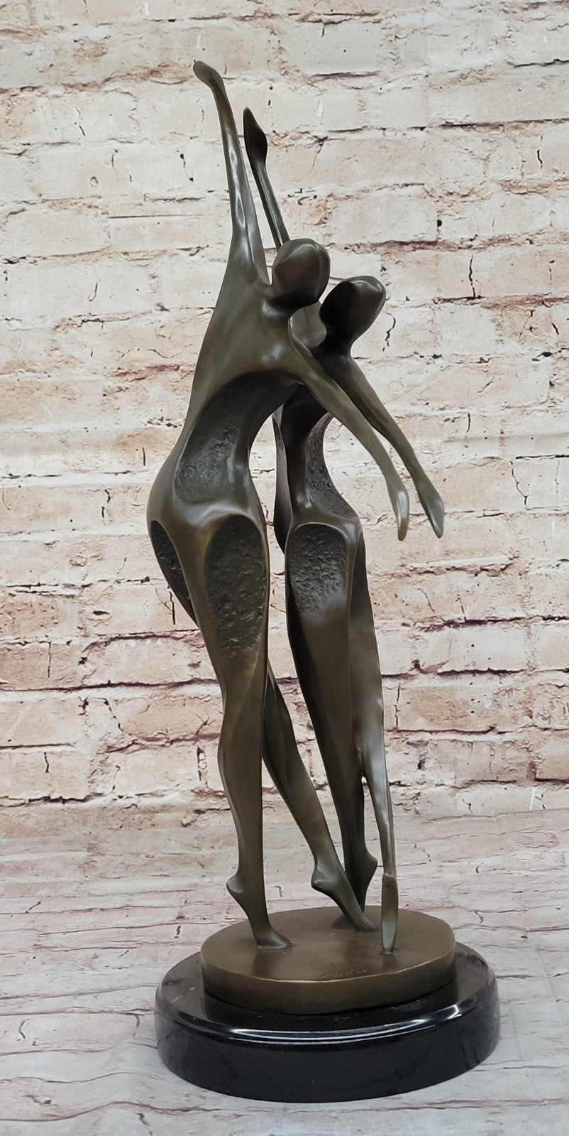 Unique Abstract Midcentury Art - Two Dancer Modern Bronze Statue by Milo