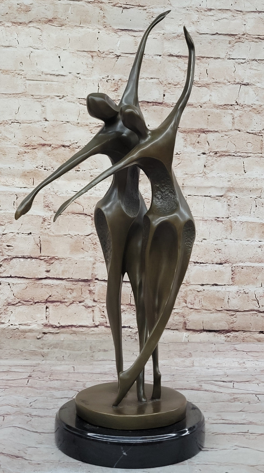 Unique Abstract Midcentury Art - Two Dancer Modern Bronze Statue by Milo