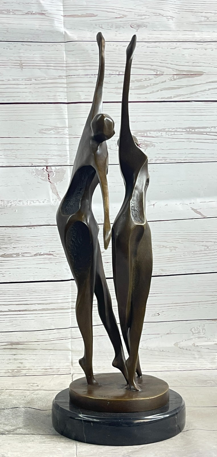 Elegant Home Office Decor: Signed Milo Bronze Sculpture, Abstract Shall We Dance Collectible