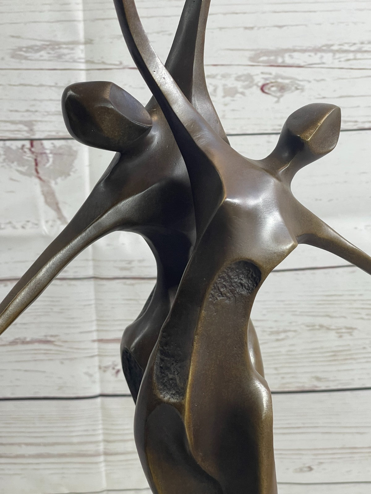 Elegant Home Office Decor: Signed Milo Bronze Sculpture, Abstract Shall We Dance Collectible