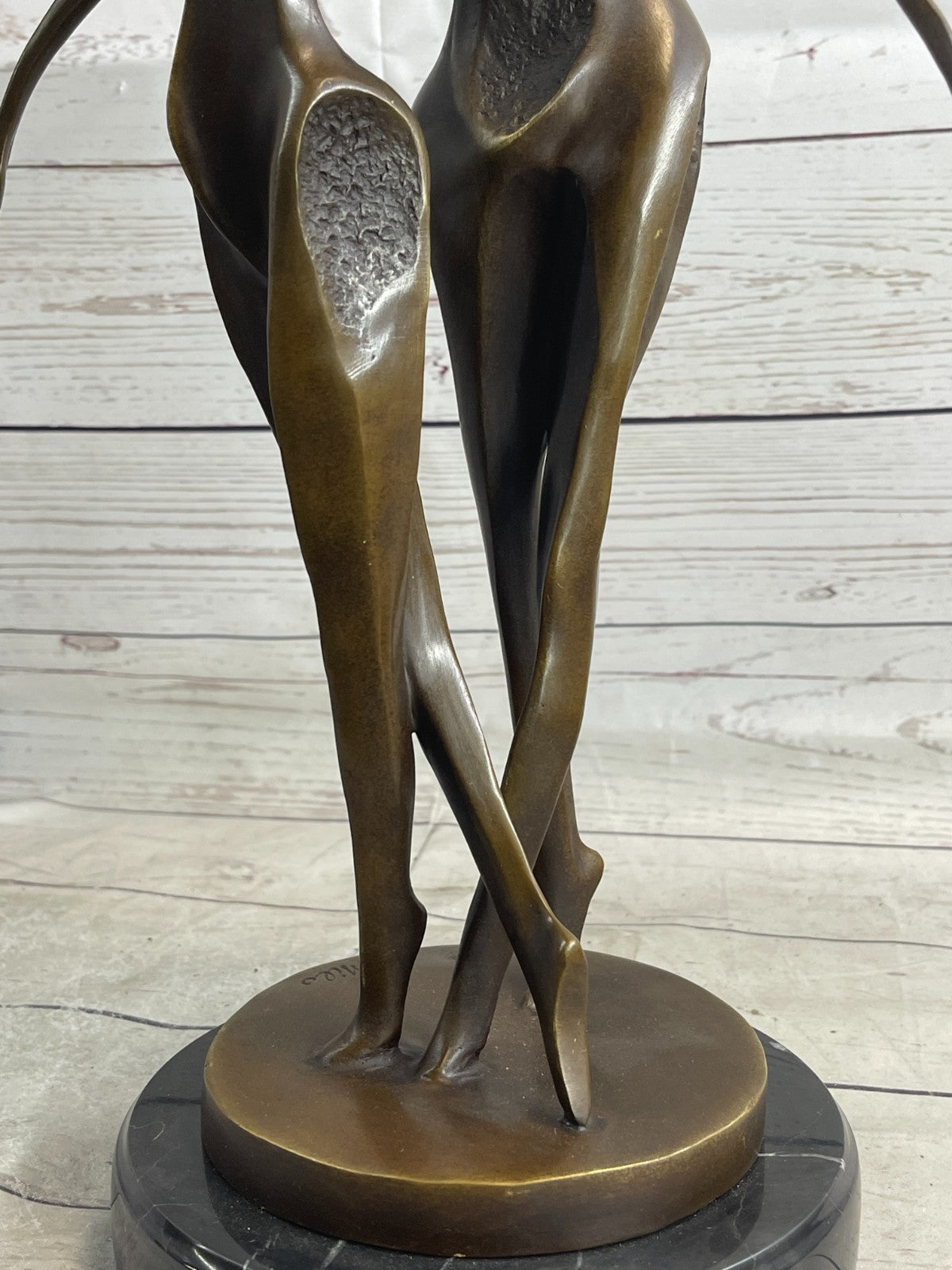 Elegant Home Office Decor: Signed Milo Bronze Sculpture, Abstract Shall We Dance Collectible