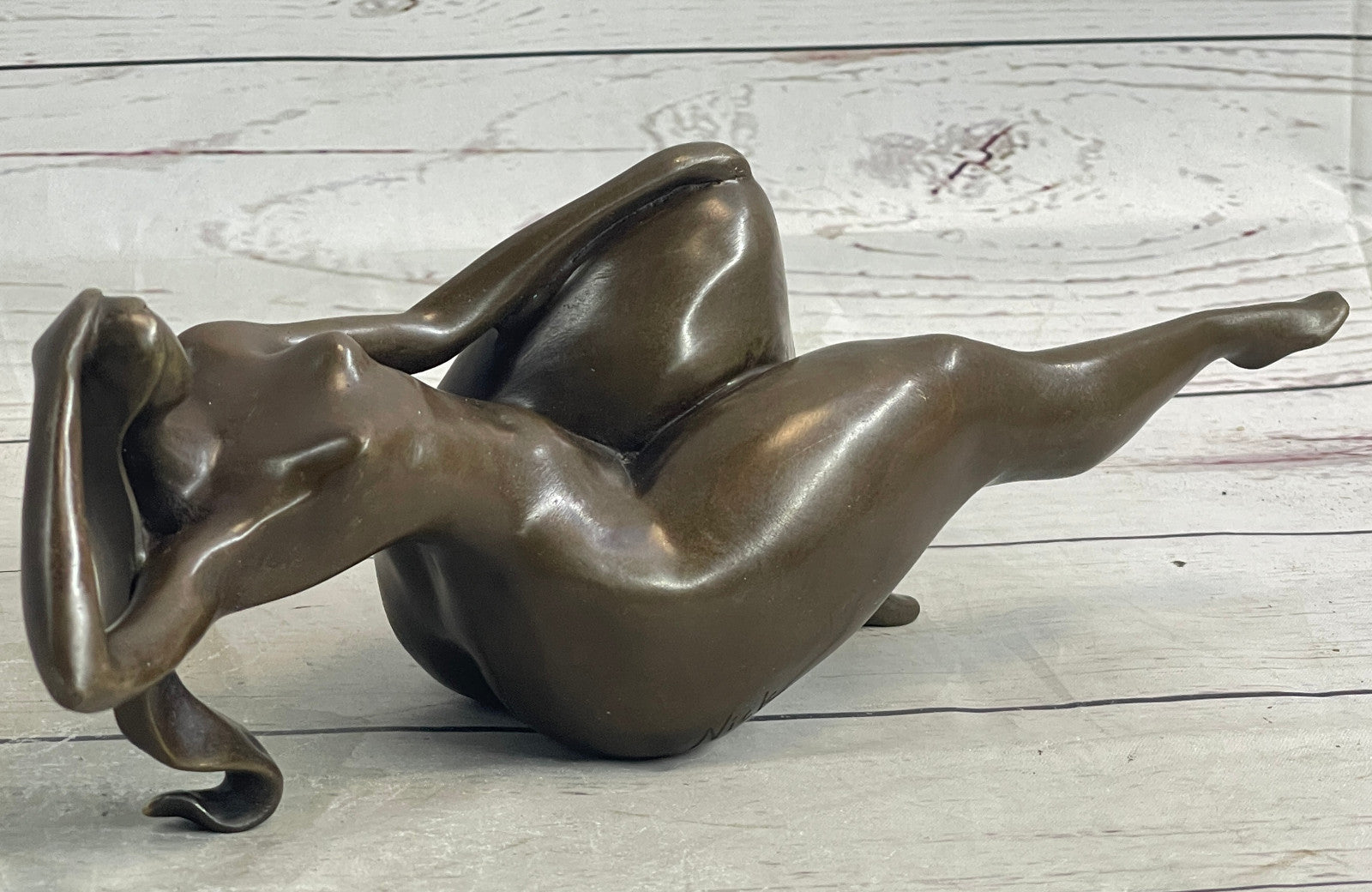 Hot Cast Bronze Figurine: Rare Modern Art Nude Female Sculpture, Handcrafted by Mario Nick