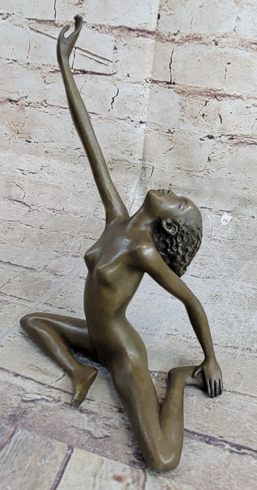 BRONZES Abstract Body Art Bronze Statue Erotic Nude Girl Sculpture Stretching