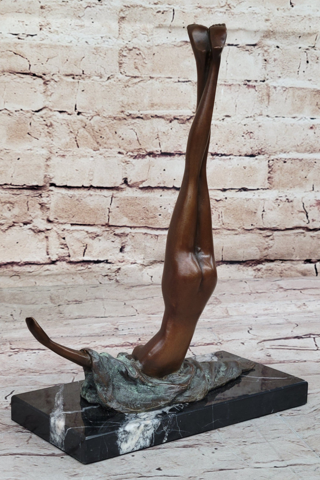 Mario Nick`s Original Signed Bronze Sculpture: Abstract Nude Female Lady