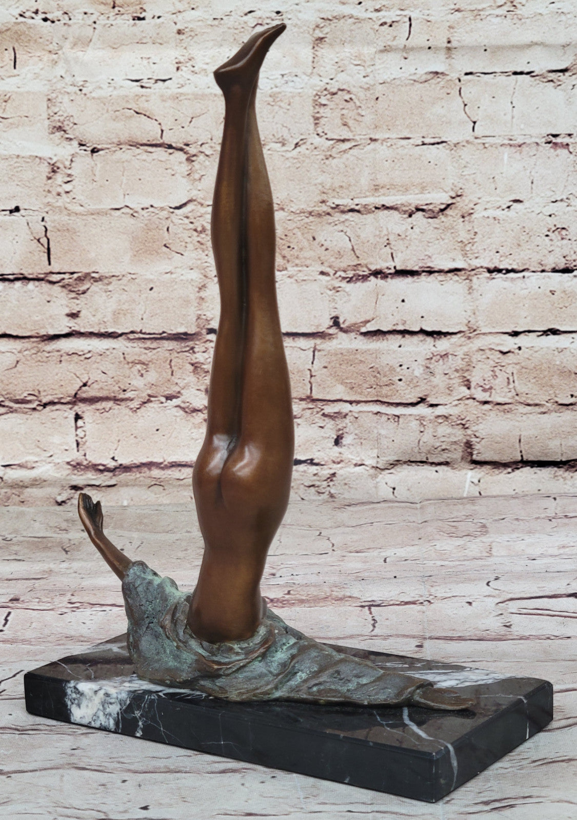 Mario Nick`s Original Signed Bronze Sculpture: Abstract Nude Female Lady