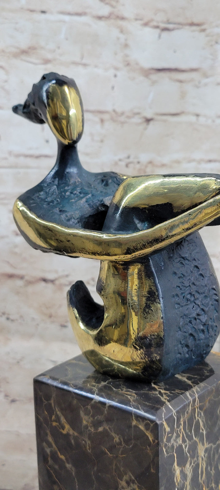 BRONZE FRAUENAKT RUBENSFIGUR DRALLE FRAUENFIGUR auf SOCKEL - ABSTRACT NUDE LADY