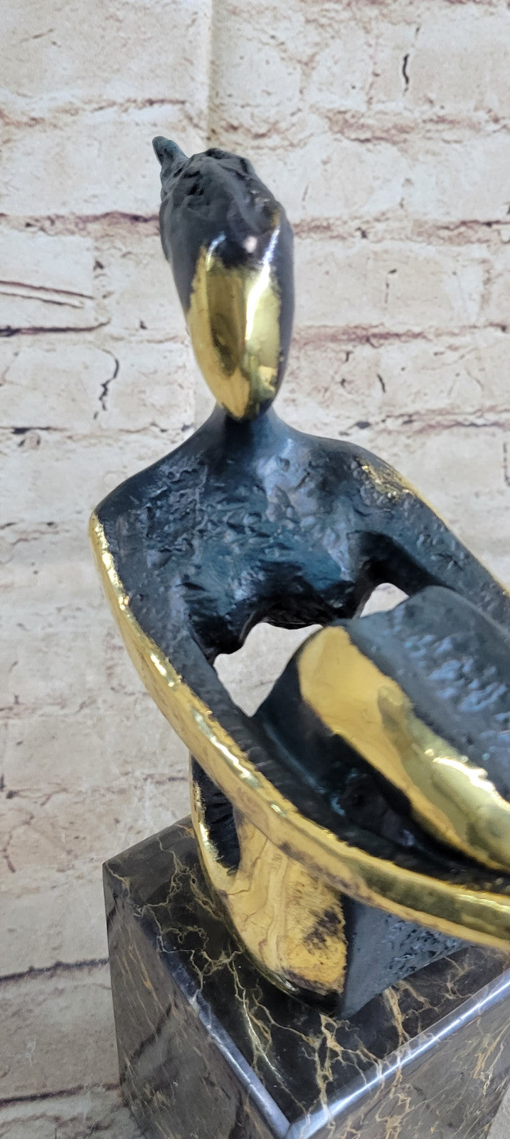 BRONZE FRAUENAKT RUBENSFIGUR DRALLE FRAUENFIGUR auf SOCKEL - ABSTRACT NUDE LADY