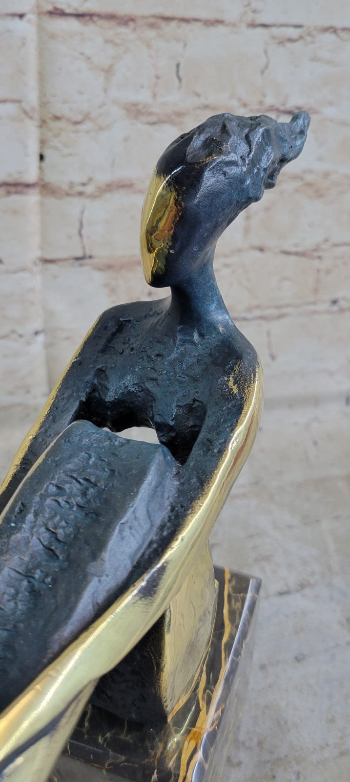 BRONZE FRAUENAKT RUBENSFIGUR DRALLE FRAUENFIGUR auf SOCKEL - ABSTRACT NUDE LADY