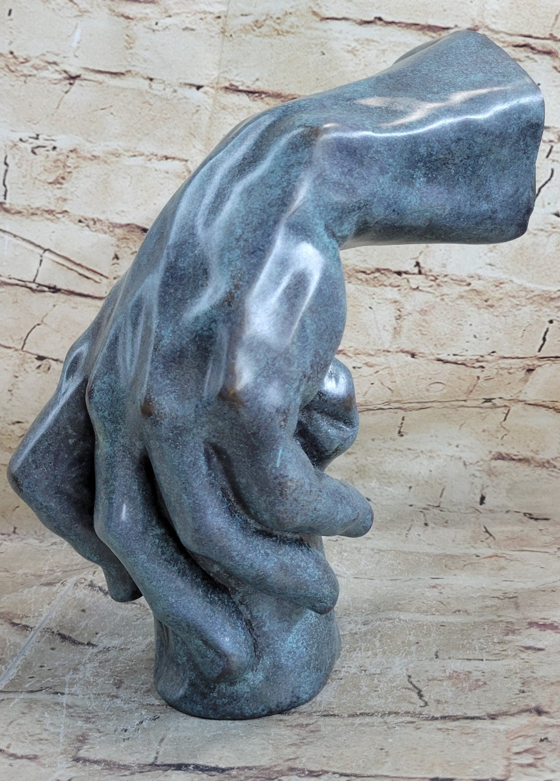 Mid Century Male Man Hand Genuine Bronze sculpture by Milo Home Decoration