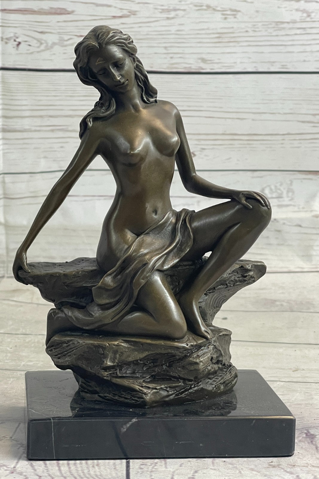 Nude Bronze Female Figurine Statue Naked Sexy Erotic Woman Lady Sculpture Figure